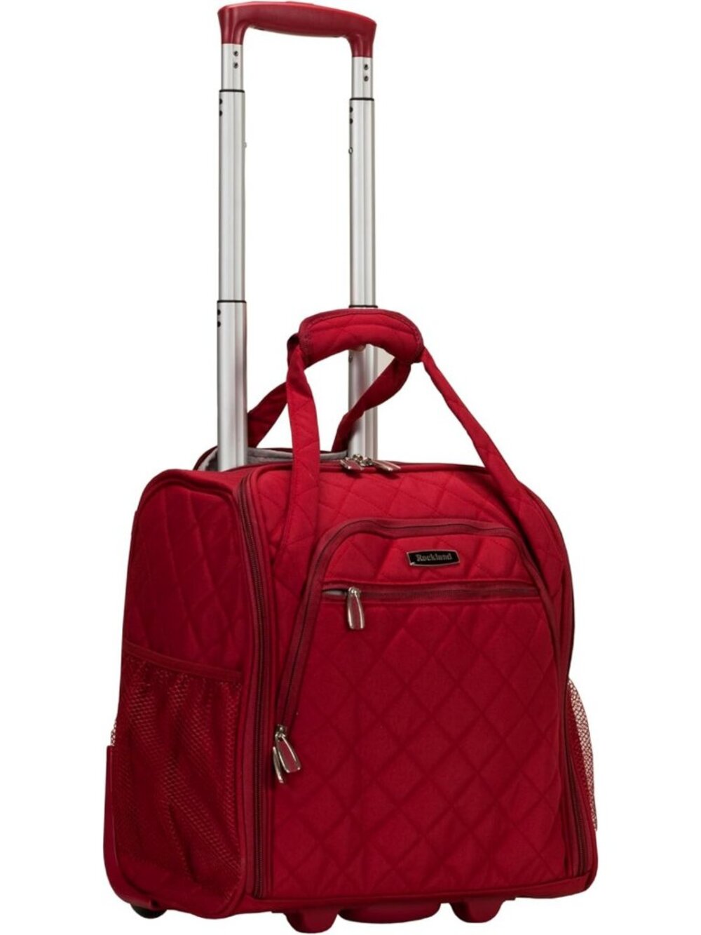 Compact Red Underseater Carry-On Luggage with Wheels - Travel-Friendly & Stylish